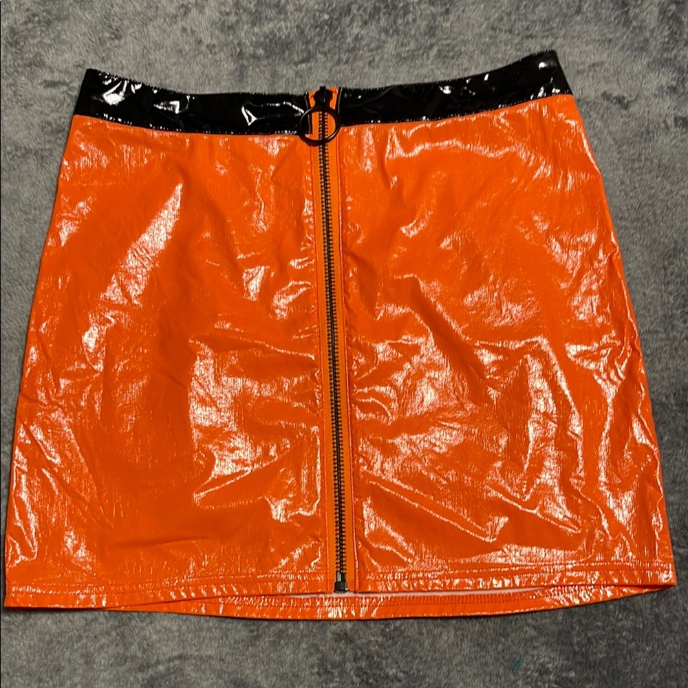 Current Mood Orange and Black Mini Skirt